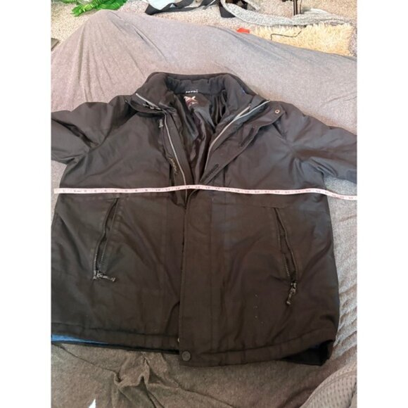 ZeroXposur XL Mens Black Winter Coat Insulated Hooded Full Zip Padded Jacket - Picture 4 of 7